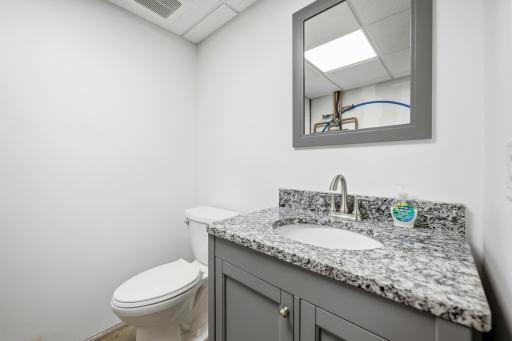 Finished half bath in commercial building