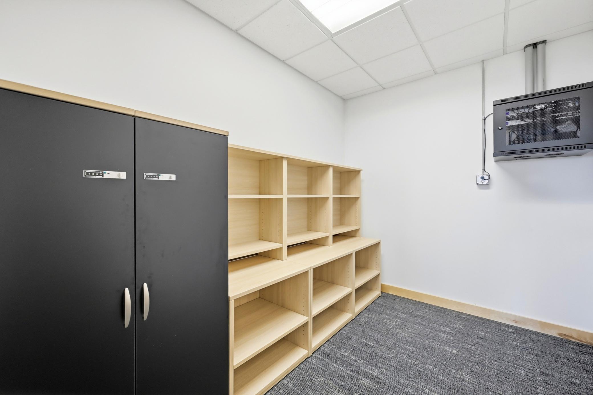 42'x68' Morton building converted into a high-end office with multiple offices, a conference room, advanced technology