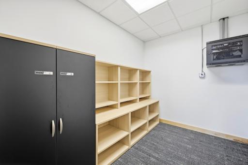 42'x68' Morton building converted into a high-end office with multiple offices, a conference room, advanced technology