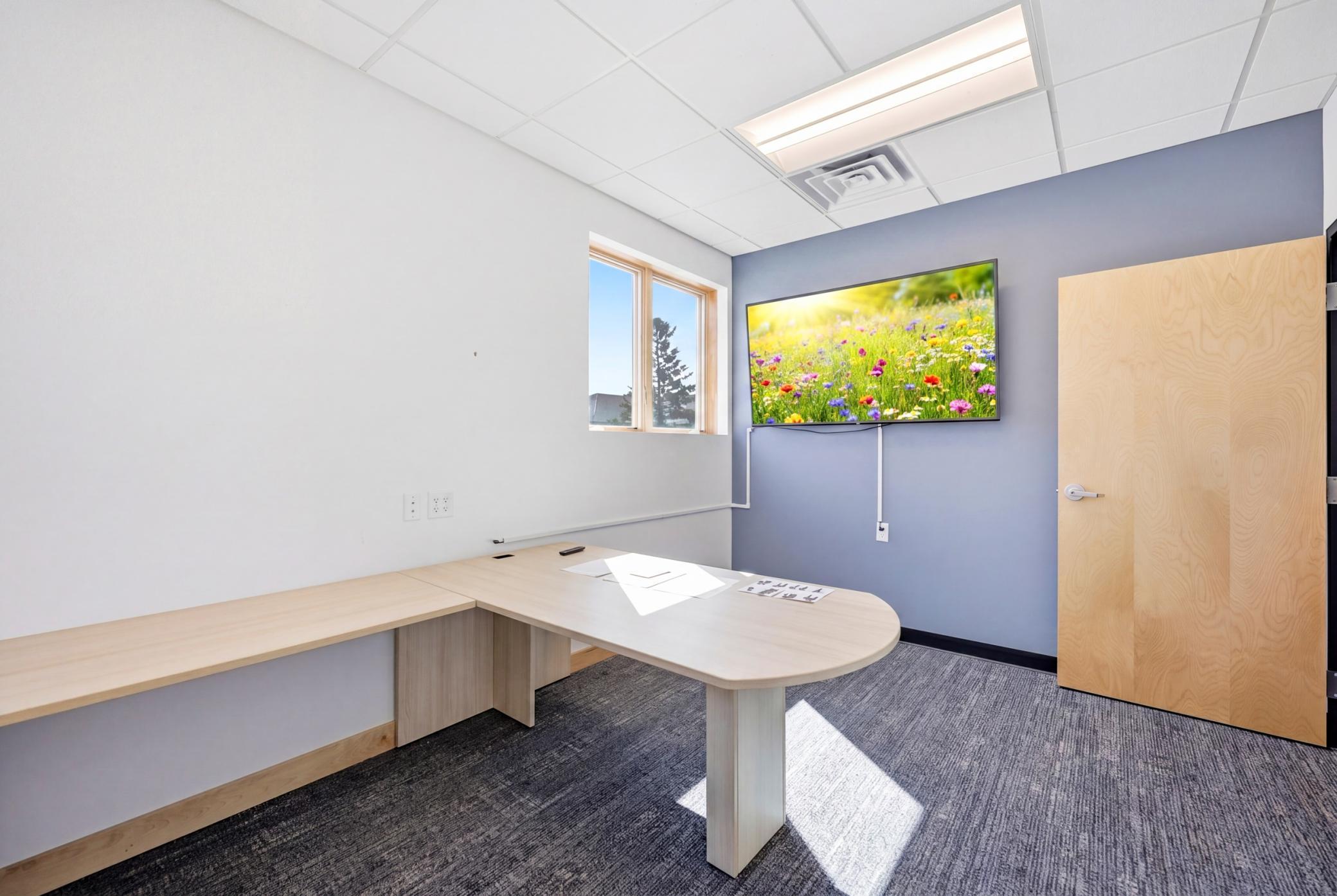 42'x68' Morton building converted into a high-end office with multiple offices, a conference room, advanced technology