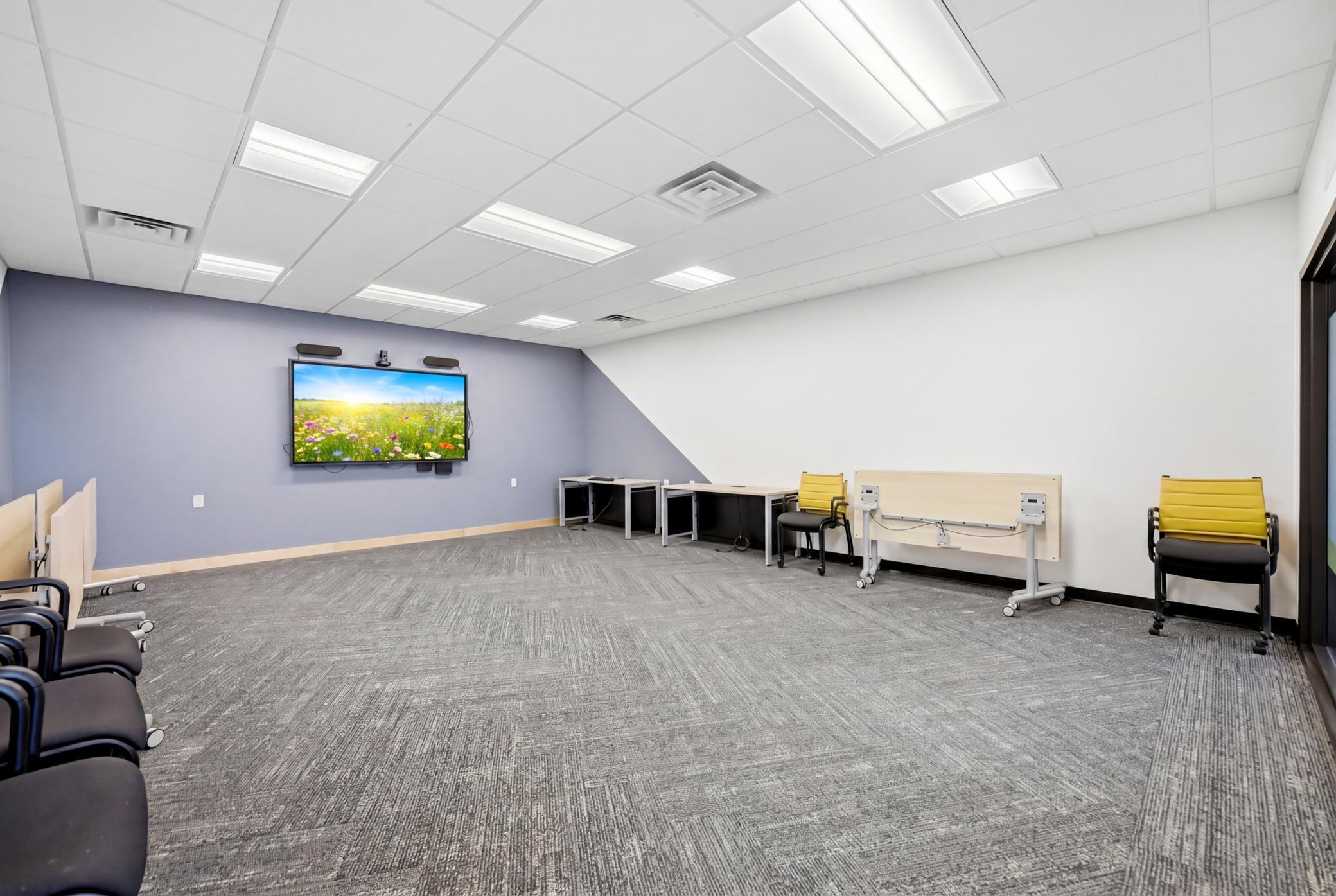 42'x68' Morton building converted into a high-end office with multiple offices, a conference room, advanced technology