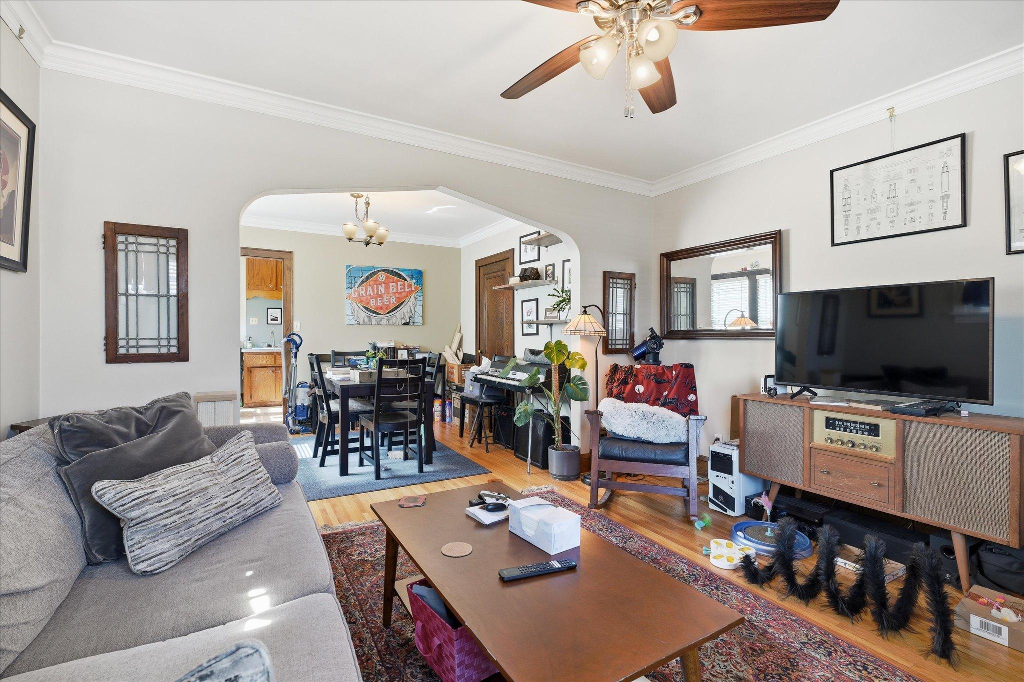 Unit 2 living room to dining room.