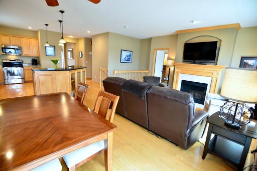 Rare find! Large open and bright great room floor plan with lots of windows overlooking the pond and wildlife.