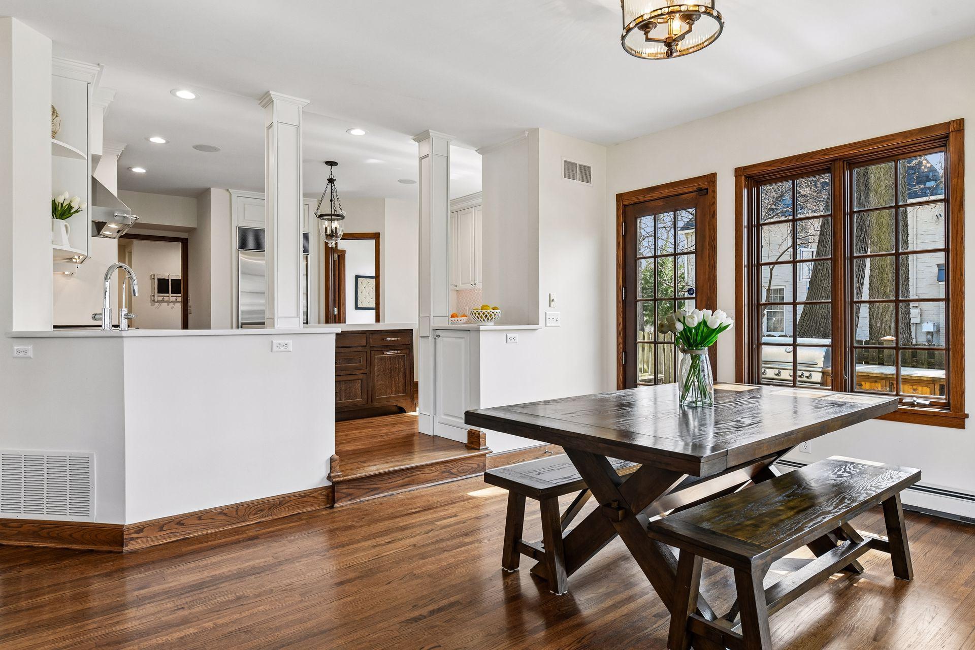 Informal dining off patio