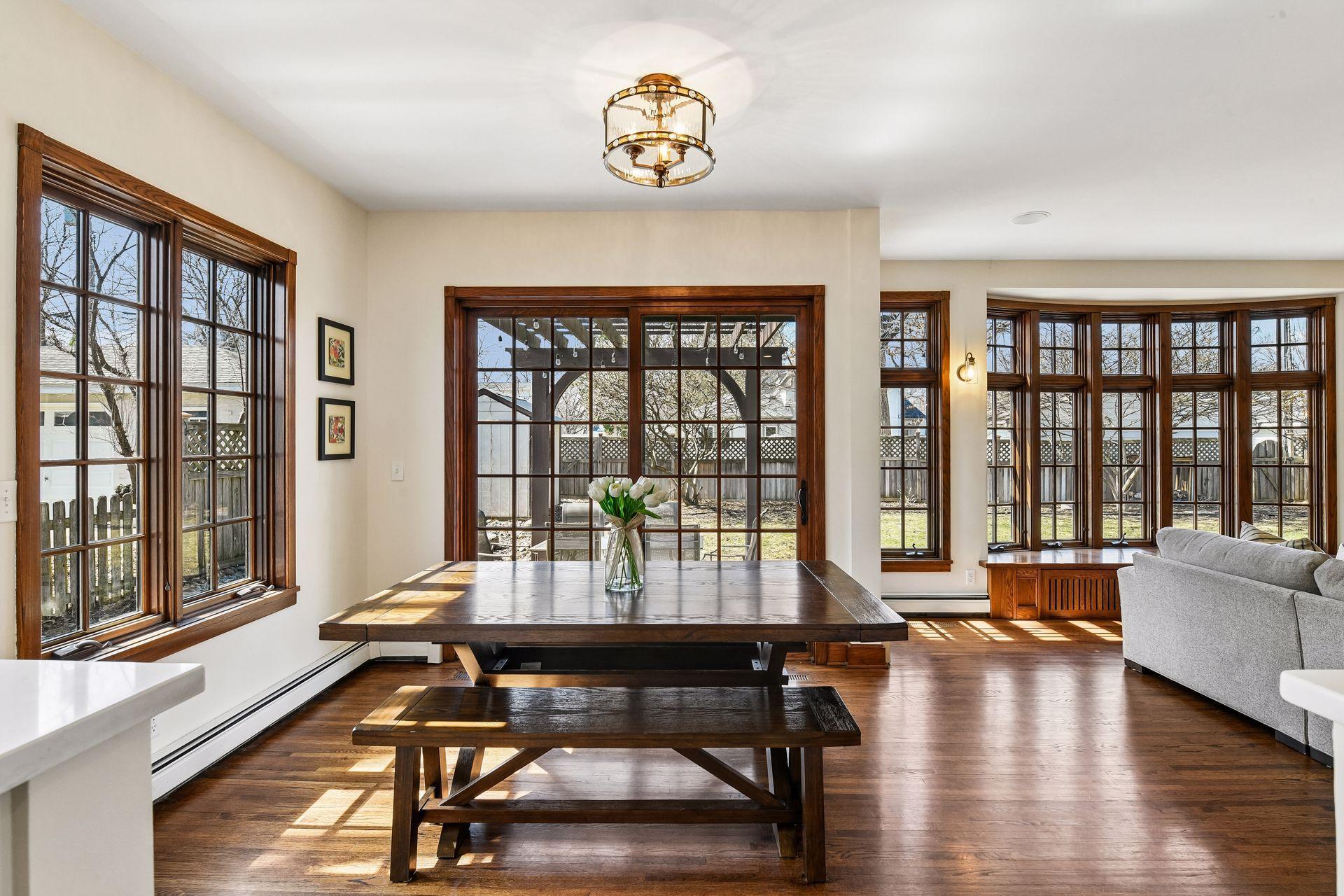 View of portico from informal dining
