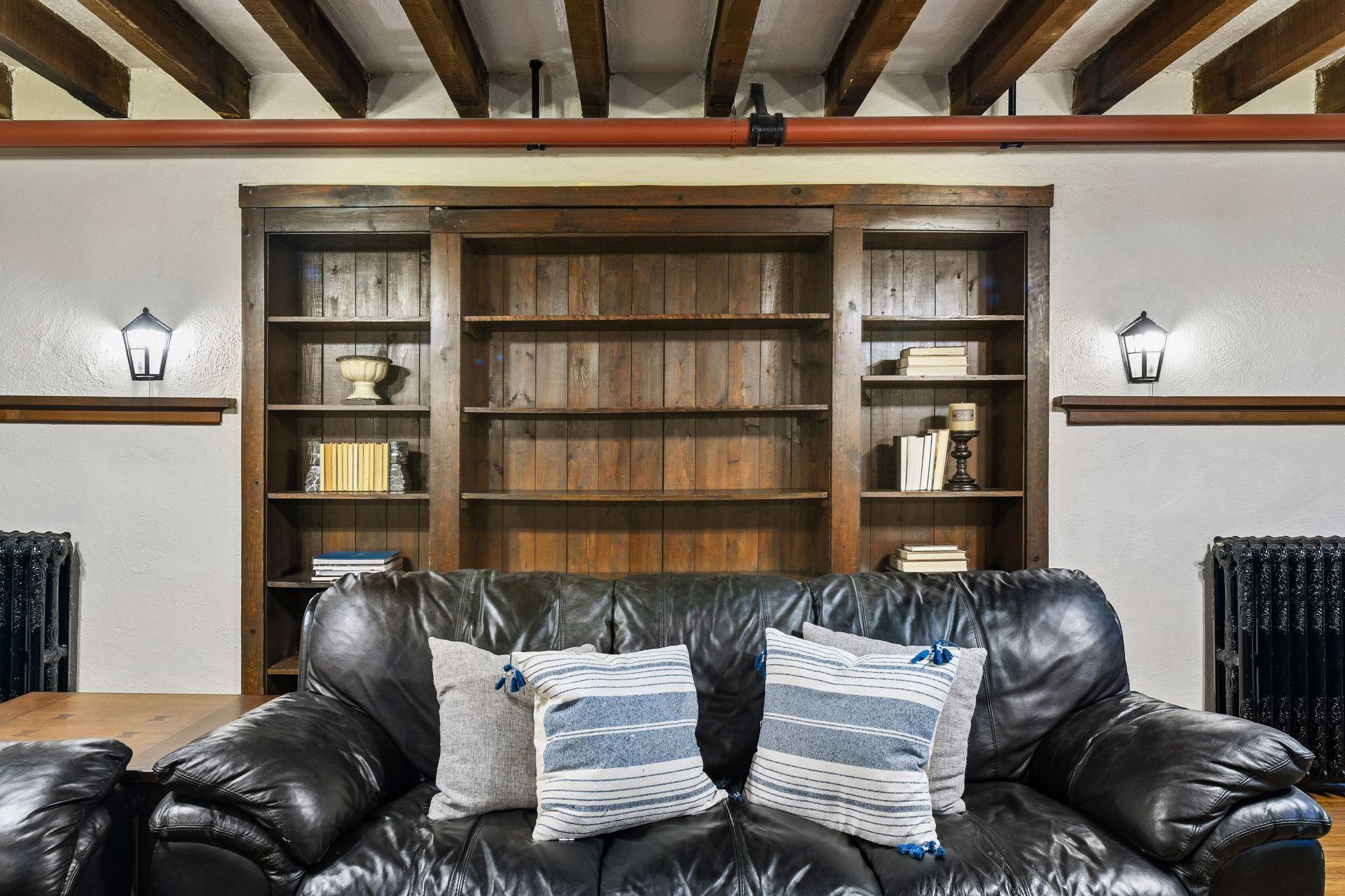 Shelving hides trap door (speakeasy)