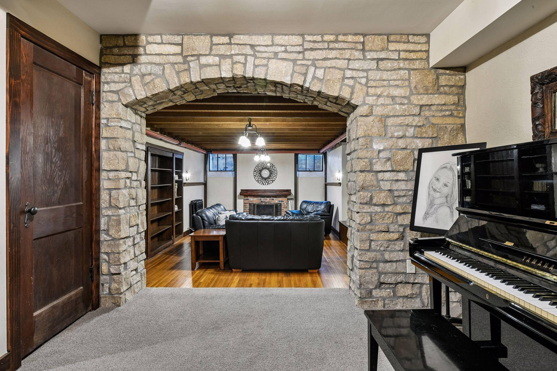 View from bar to family room