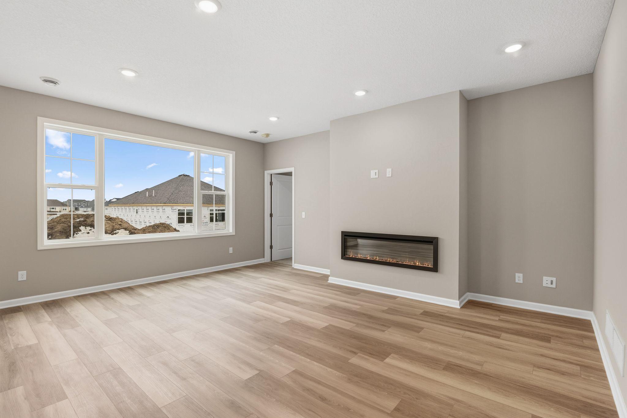 Family room with fireplace - actual