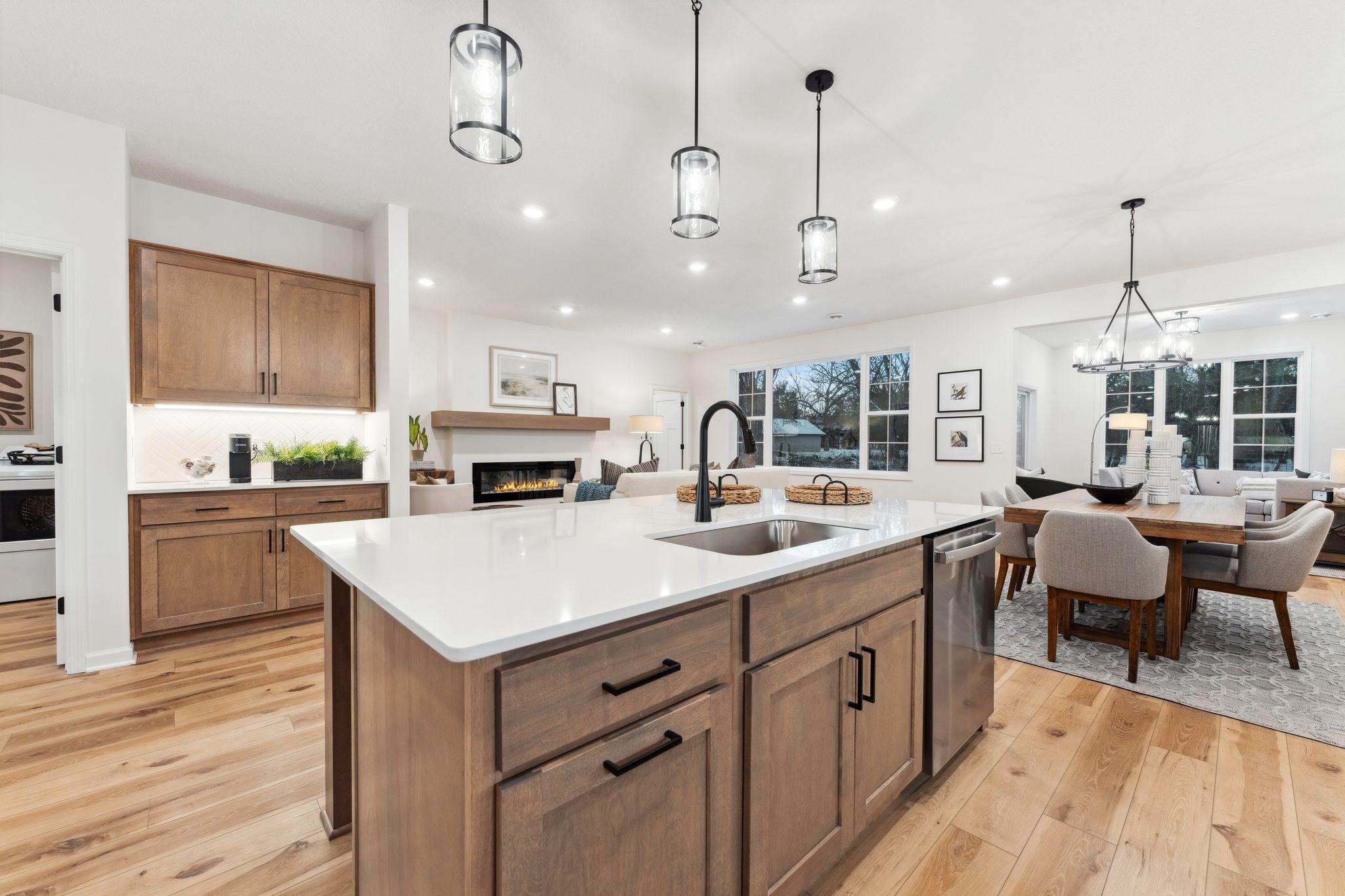 Kitchen - staged model - showing for representational purposes only, Finishes will be different.