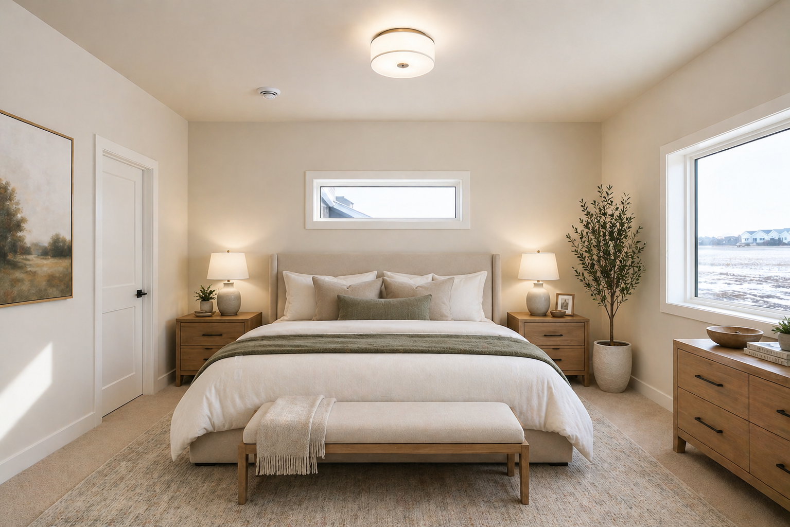 Virtually Staged Primary Bedroom