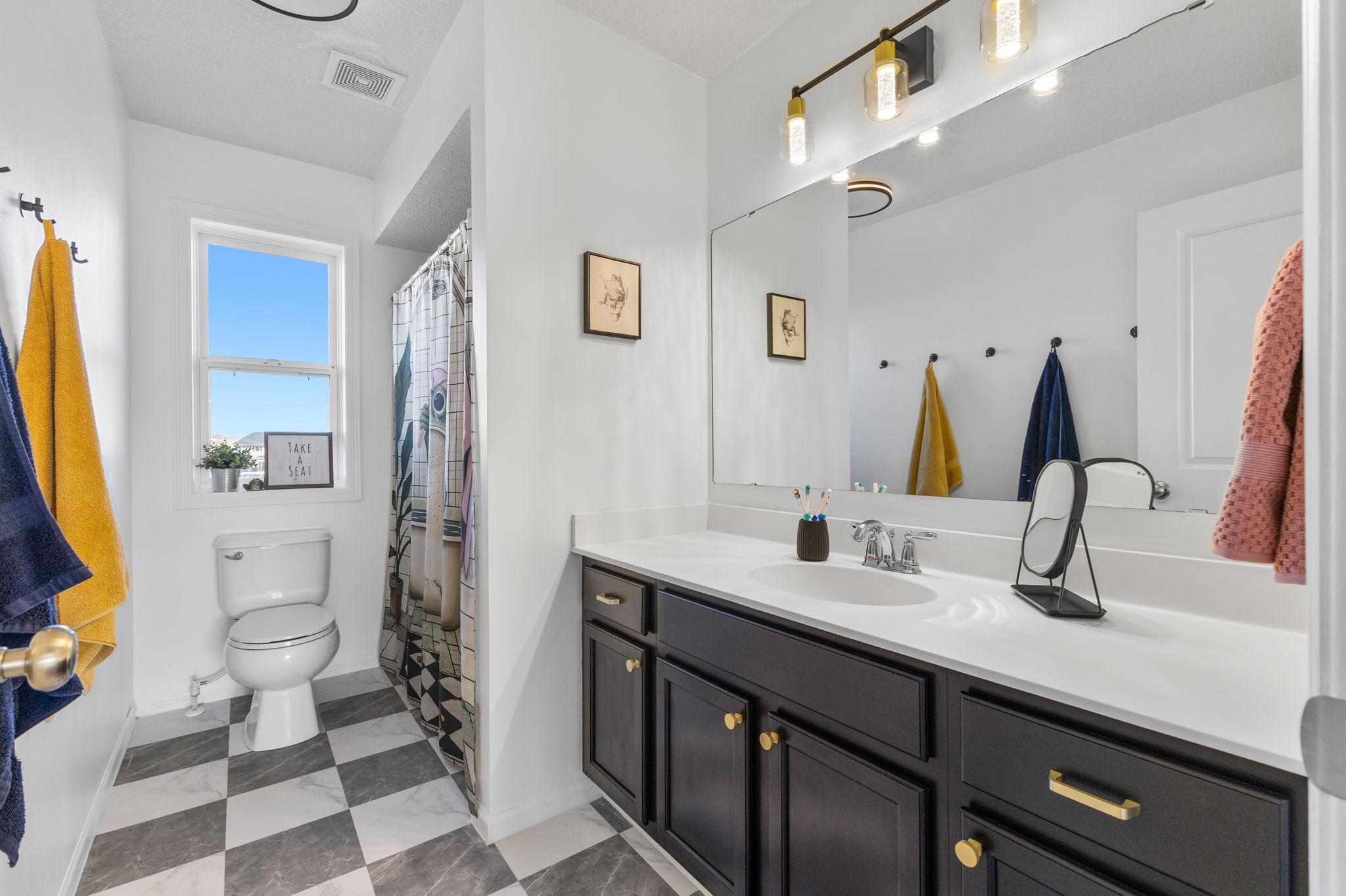 Updated upper level full bath