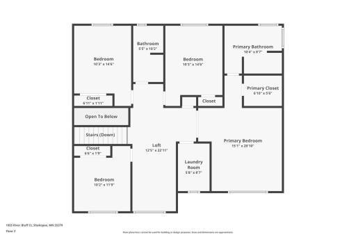 Upper level floorplan