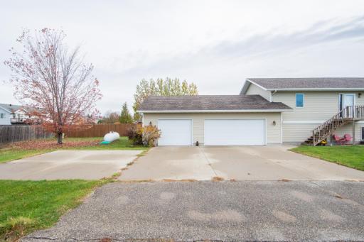 oversized 3 stall garage with extra x parking slab