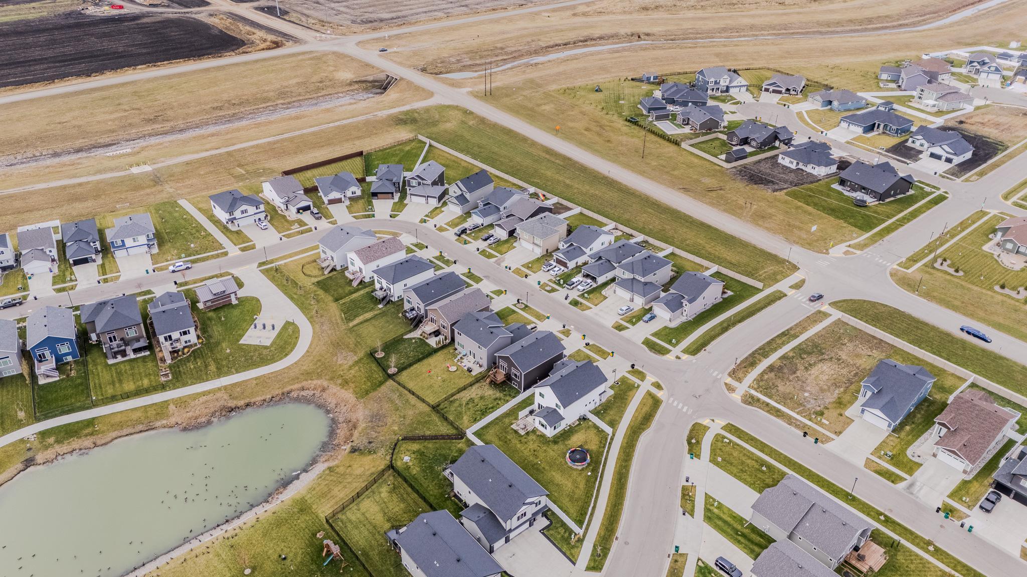 Aerial view of neighborhood