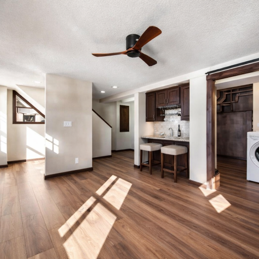 Downstairs bedroom/flex room virtually staged