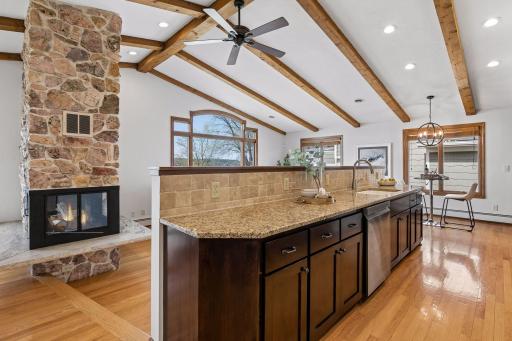Large center island is perfect for cooking and entertaining