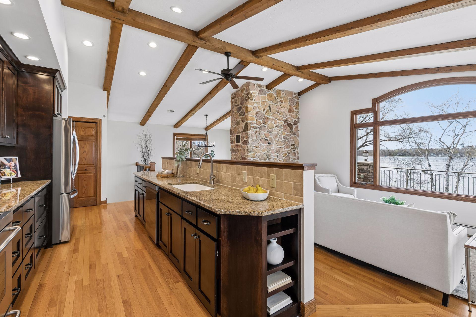 Enjoy view of the lake as you prepare your favorite meals