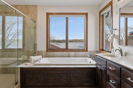 Soaking tub brings with it lake views