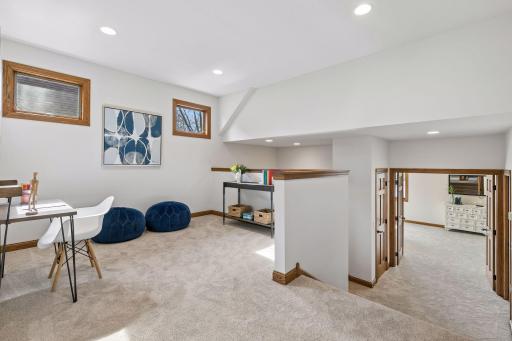 The upper level loft is another living space to hang our or study