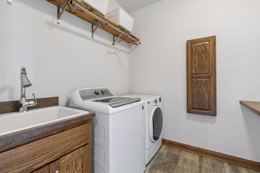 Convenient upper level laundry