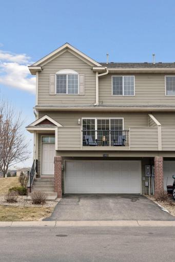 The property has an attractive neutral exterior with a covered entry.