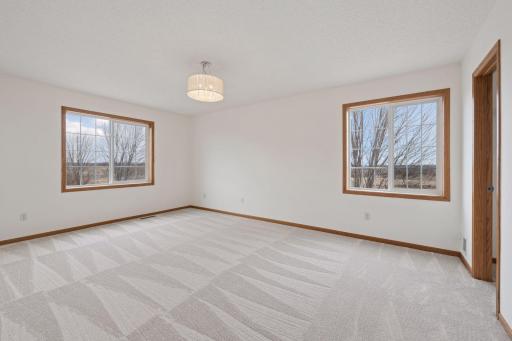 The primary bedroom is quite large.