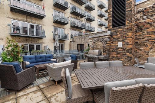 Shared outdoor patio for entertaining larger groups.