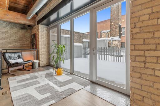 The Loft alcove provides an extension to your living spaces. Dual access doors to your personal, paver stoned, patio.