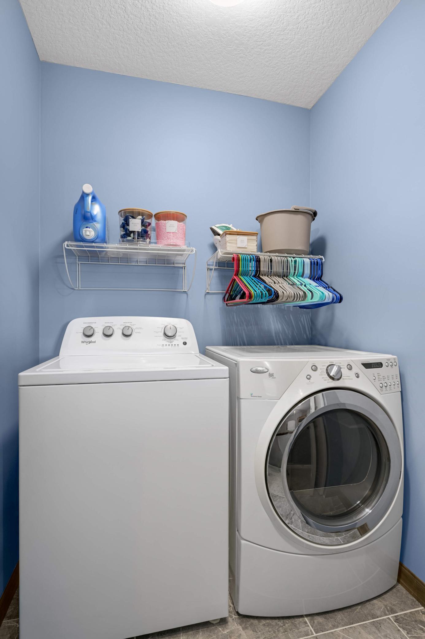 Convenient upper level laundry