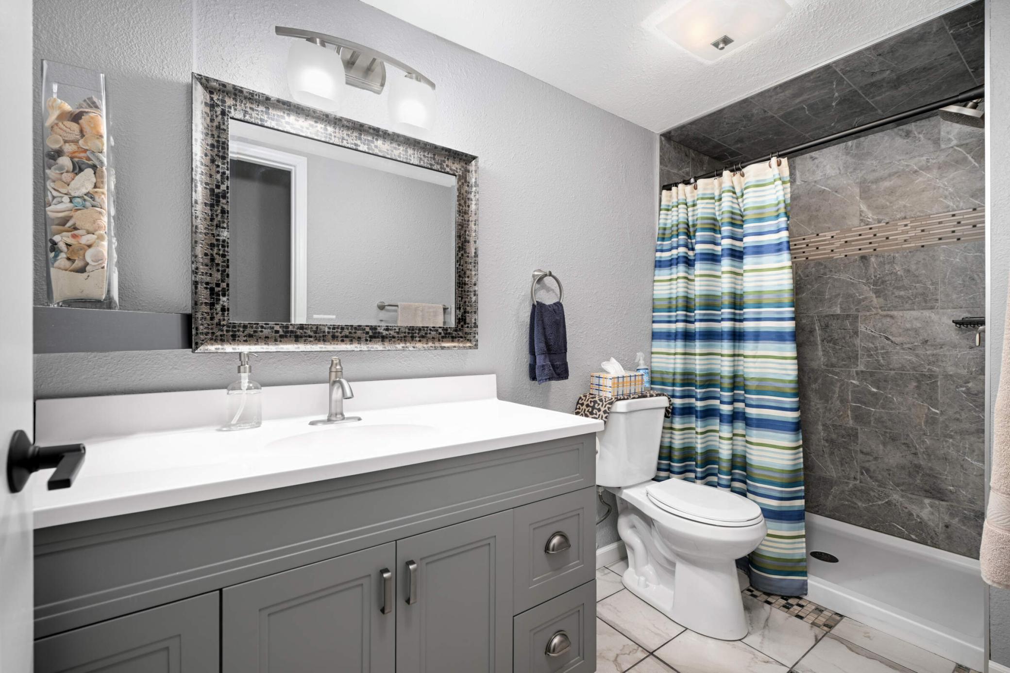 Lower level 3/4 bath with walk in shower