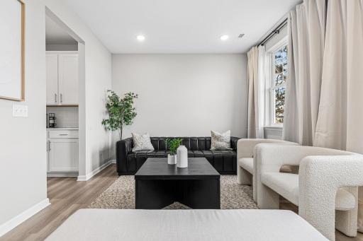 Living room off the front door