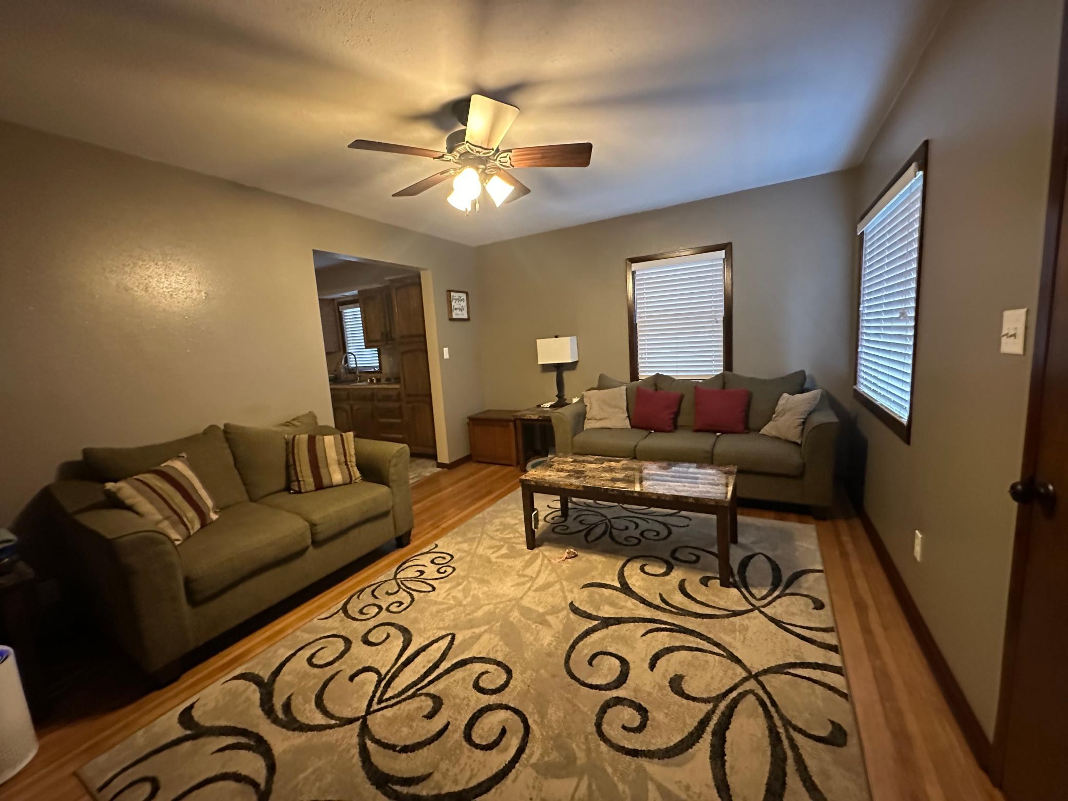 Living room with hardwood floors