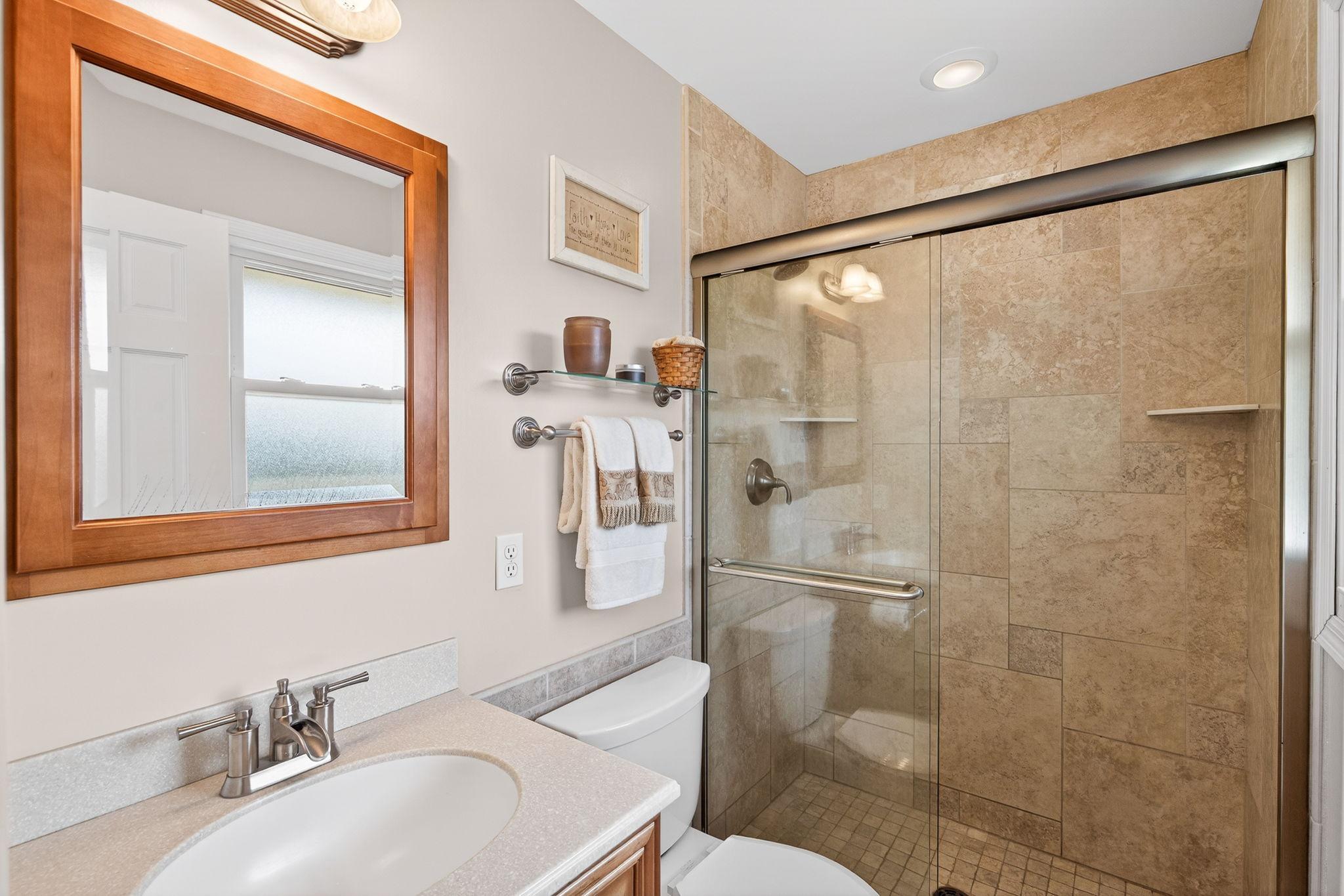 A rare and highly coveted feature for the area: a private 3/4 ensuite bathroom dedicated exclusively to the primary suite.