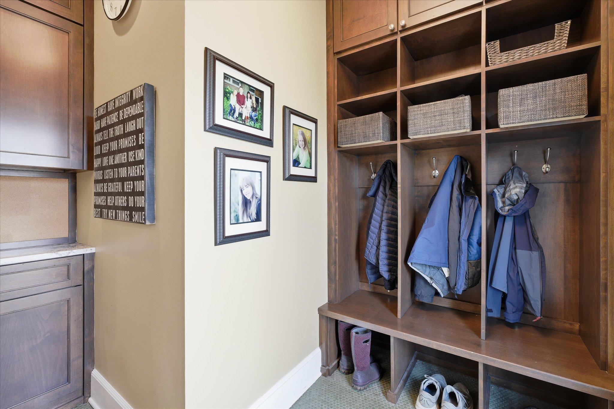 Mudroom with heated floors