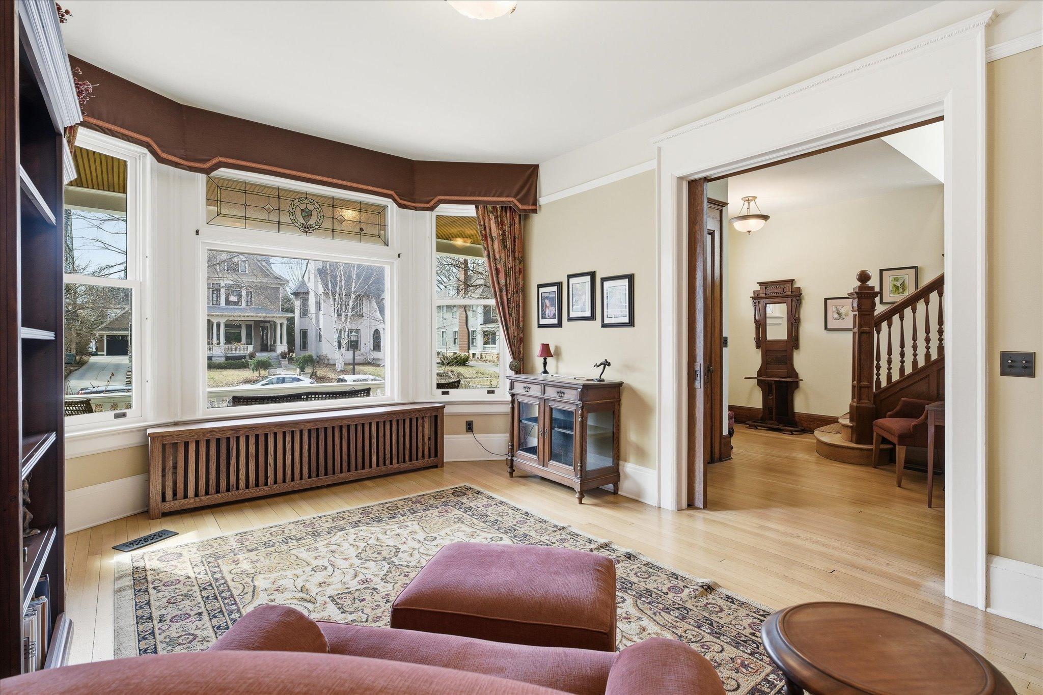Oversized living room with large windows