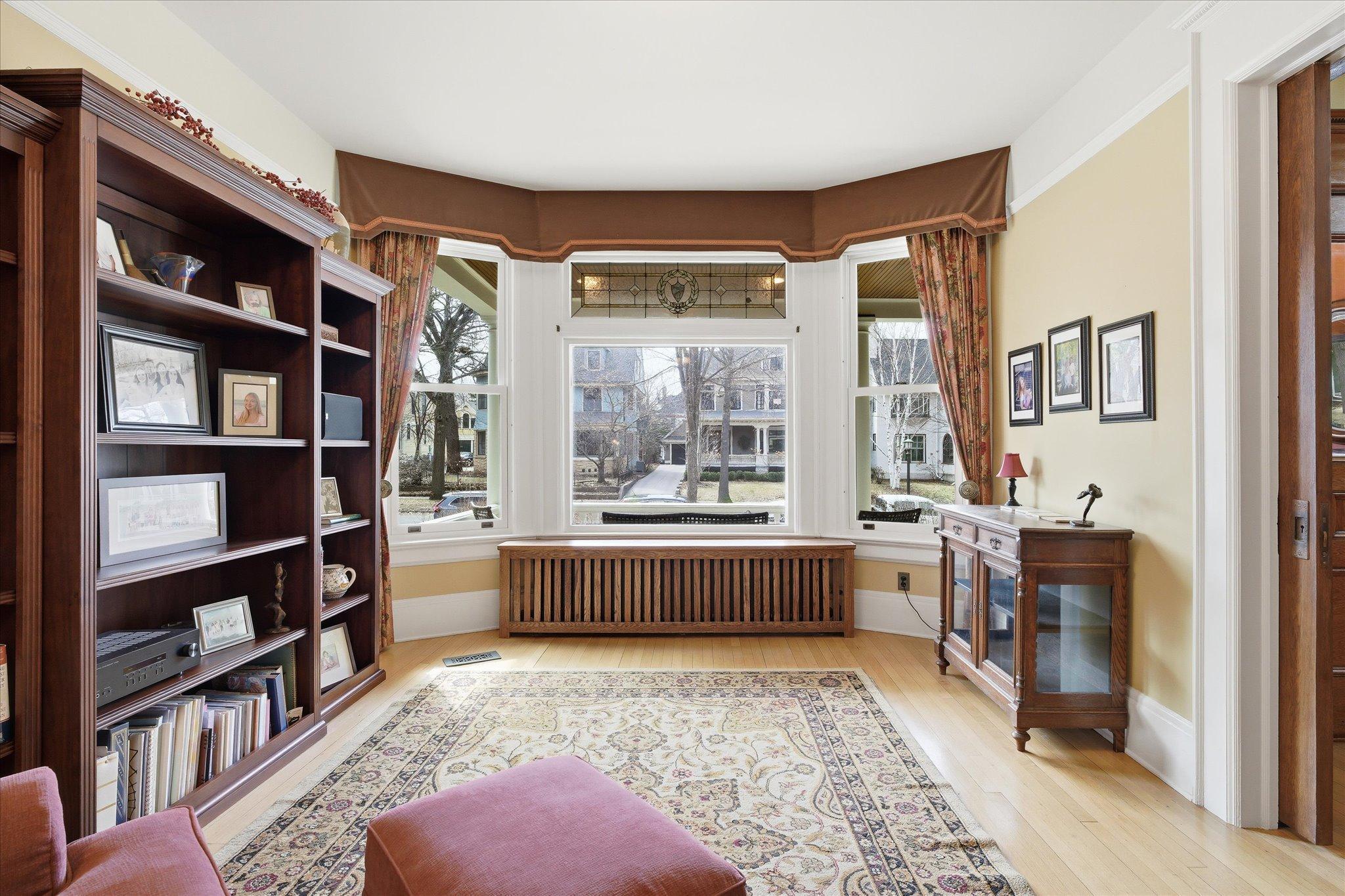 Oversized living room with large windows