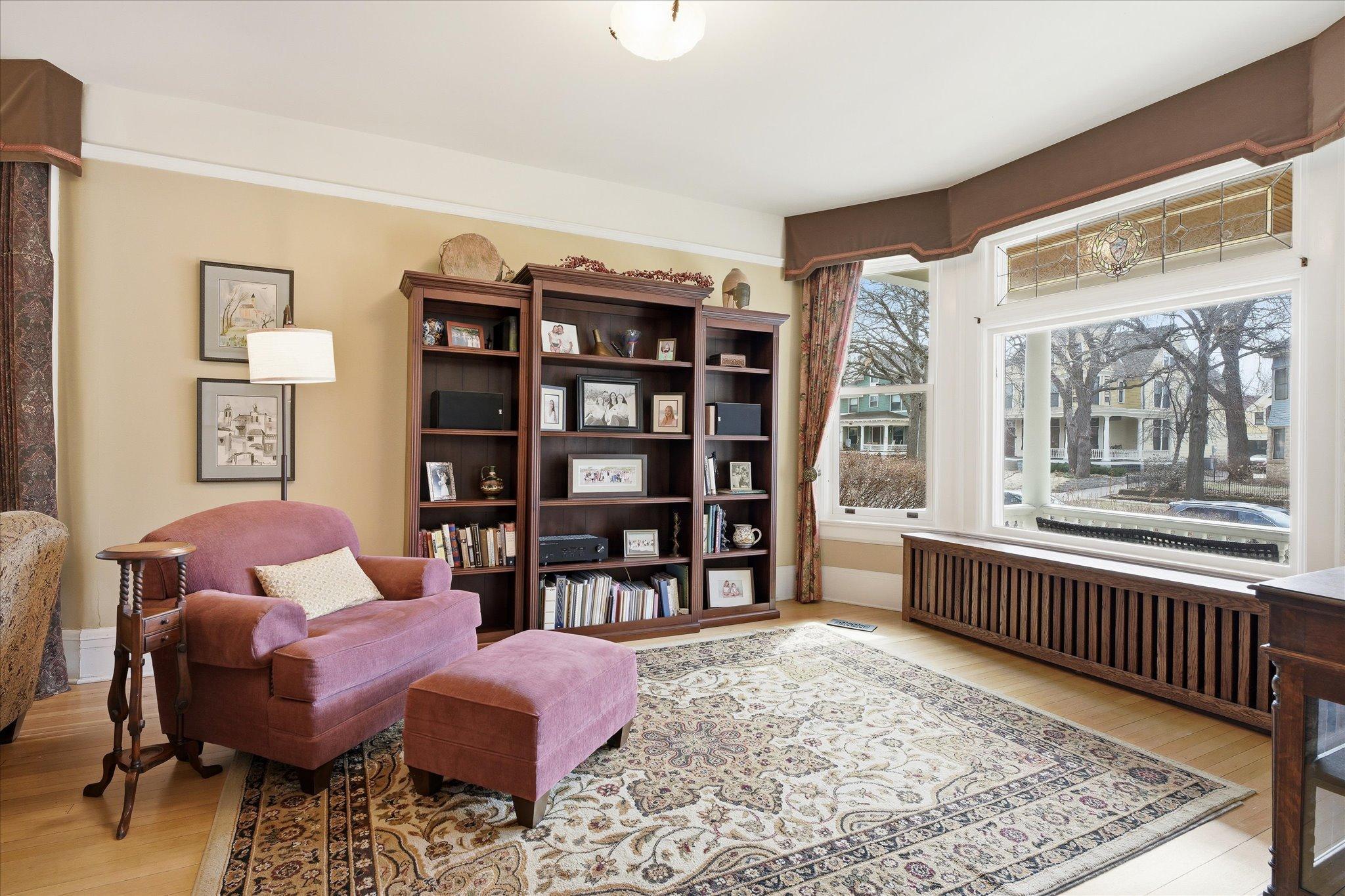 Oversized living room with large windows