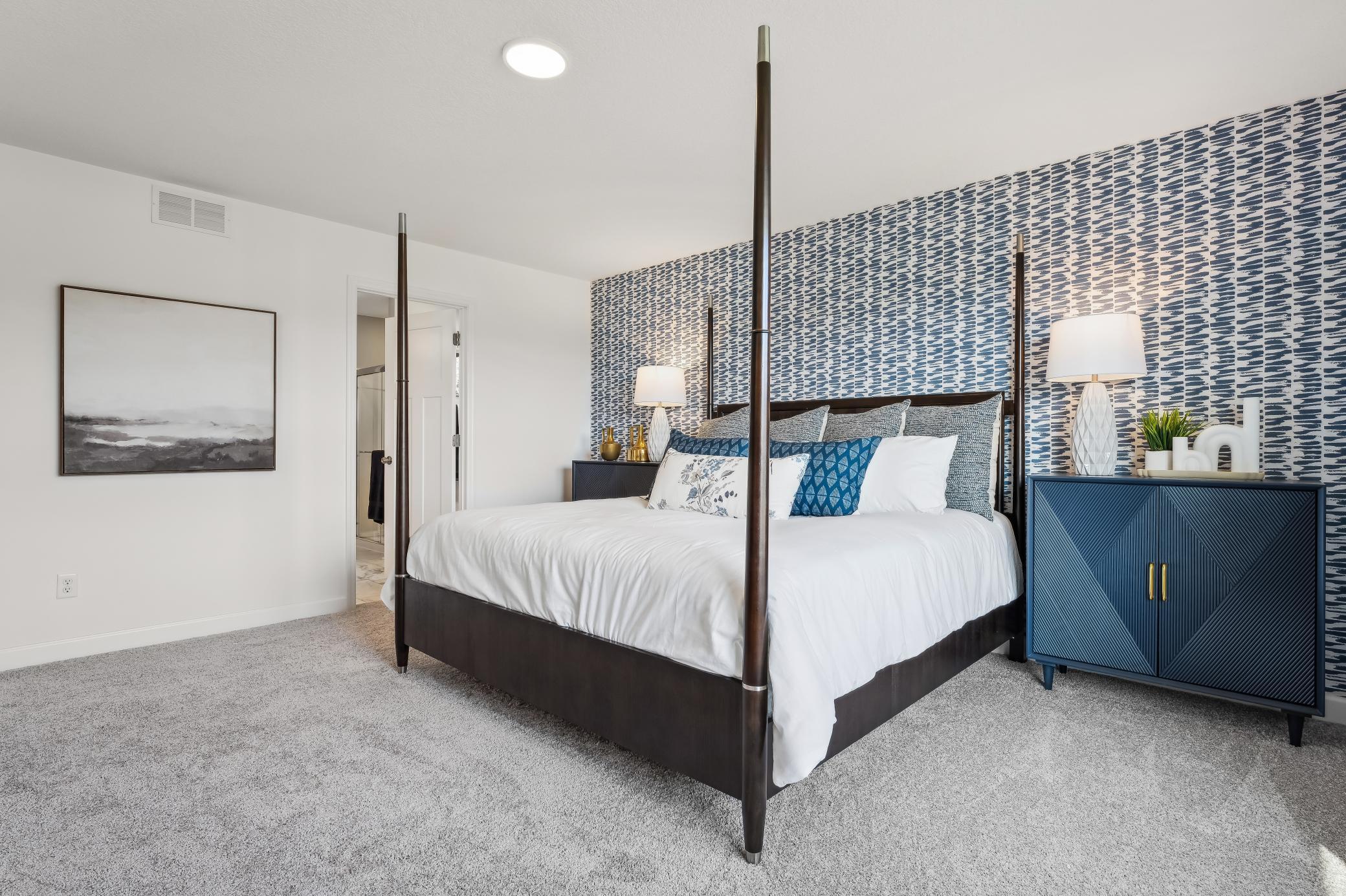 (Photos of model home, features will vary) Providing the upmost in privacy, the luxurious owner’s suite is located on the second level and has a walk-in closet and en-suite bathroom.