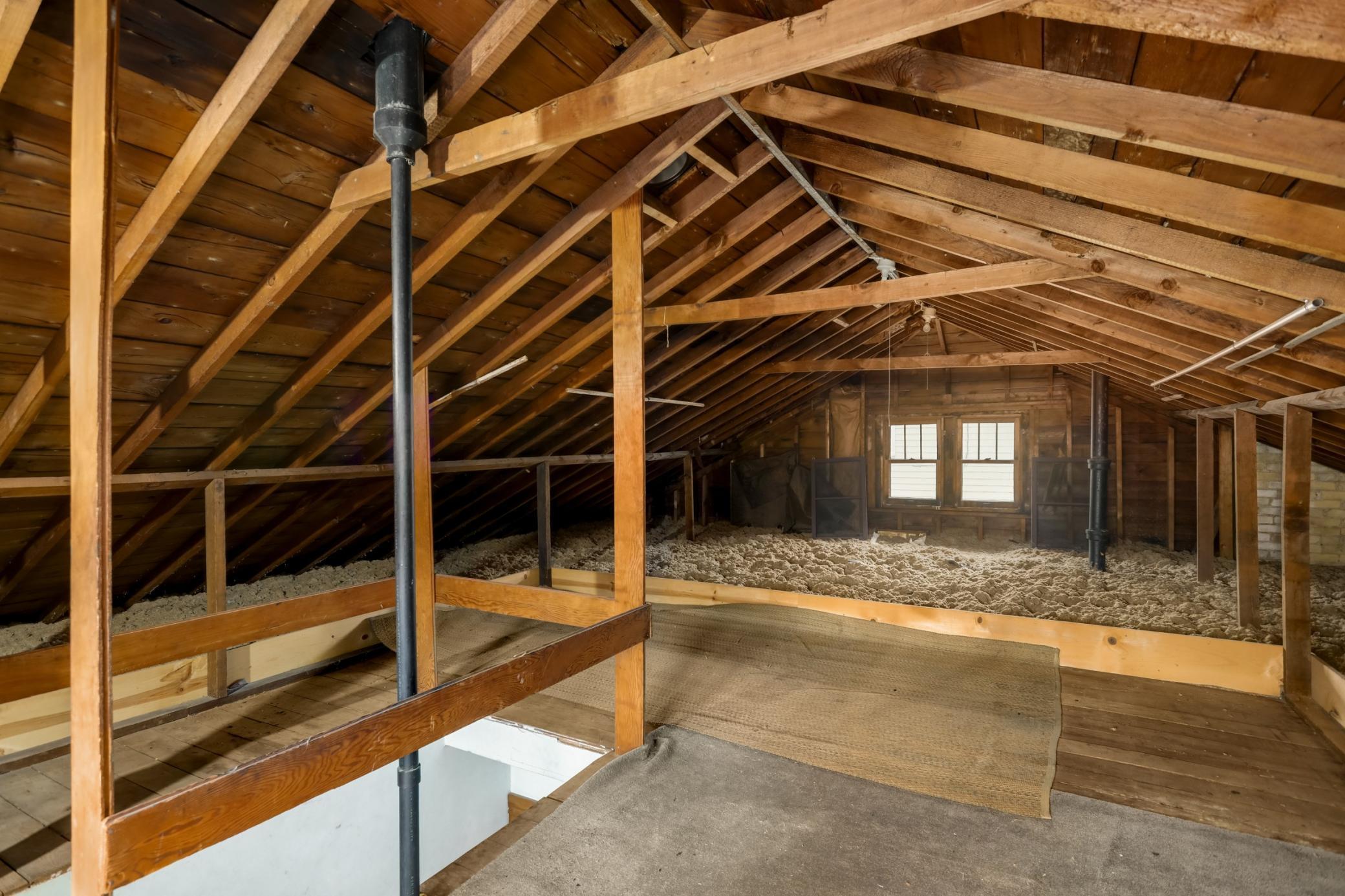 Walk up attic offers great storage space--or room for future expansion