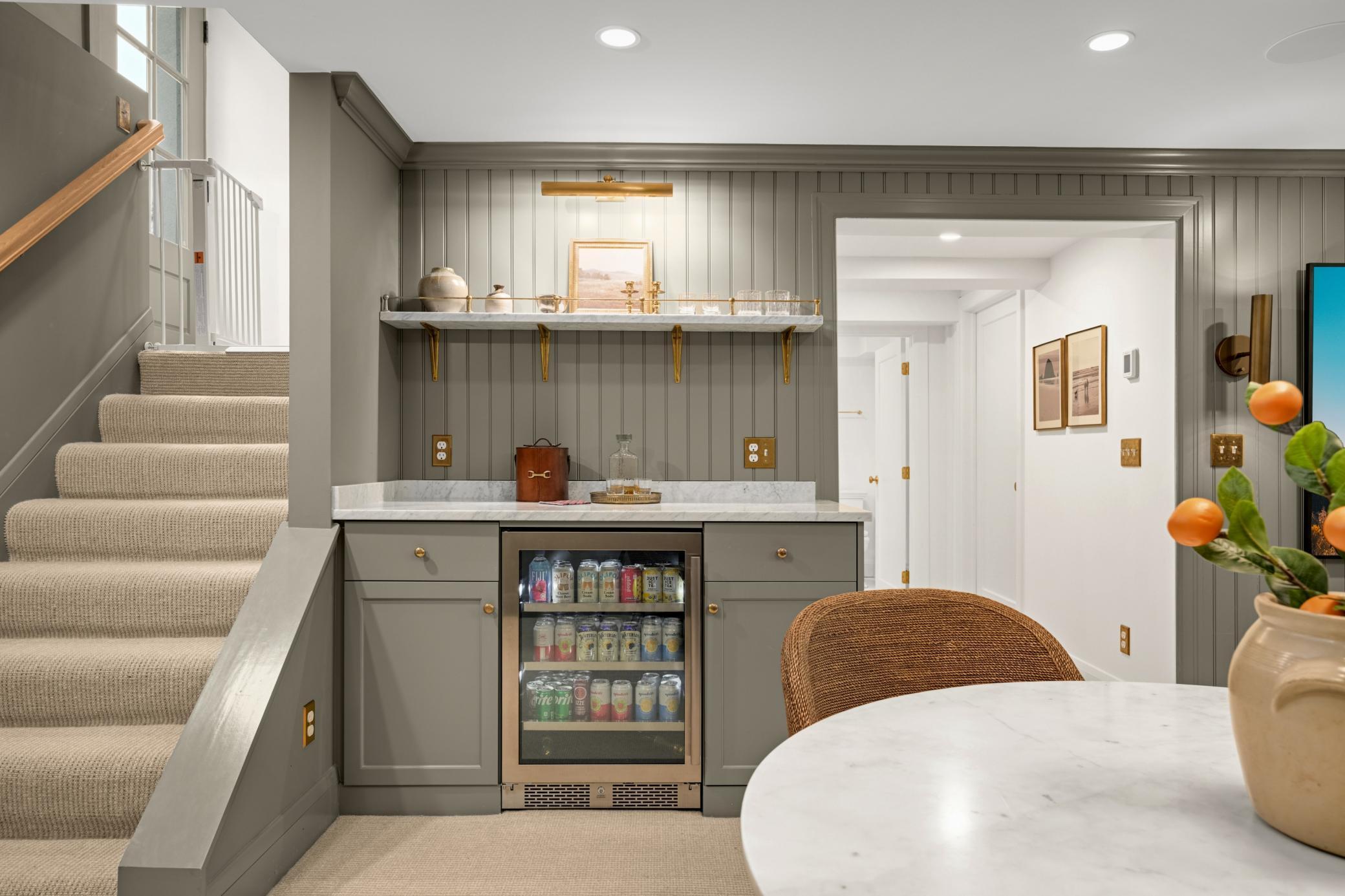 Lower Level offers wool carpet, integrated Sonos sound system with complete sound insulation between basement and first floor