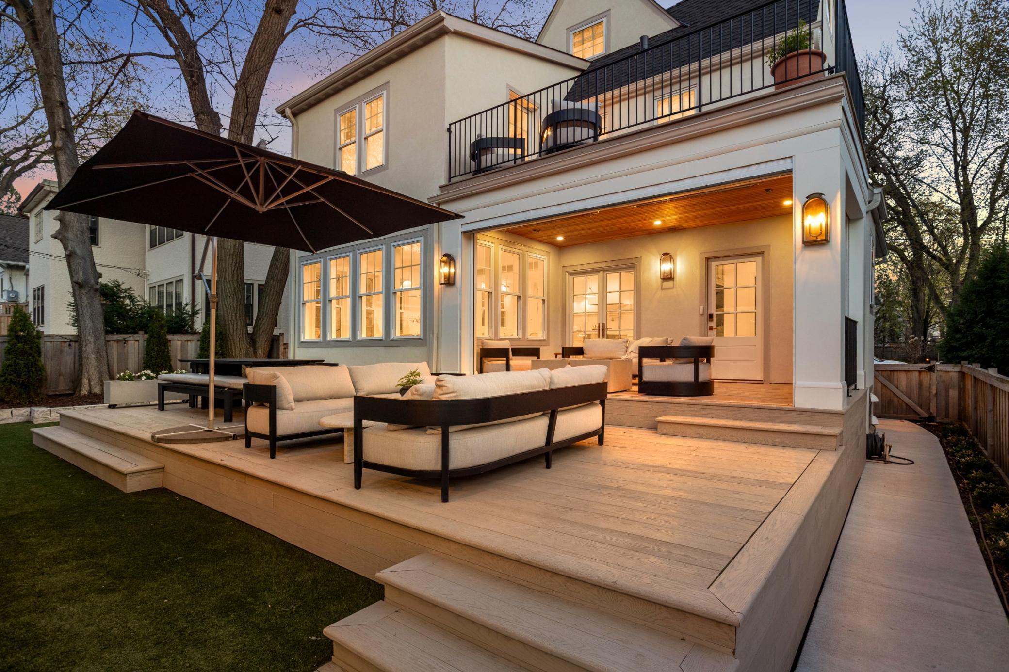 Deck and balcony is constructed using Millboard® decking materials. Millboard® is a maintenance free composite decking material created in the UK