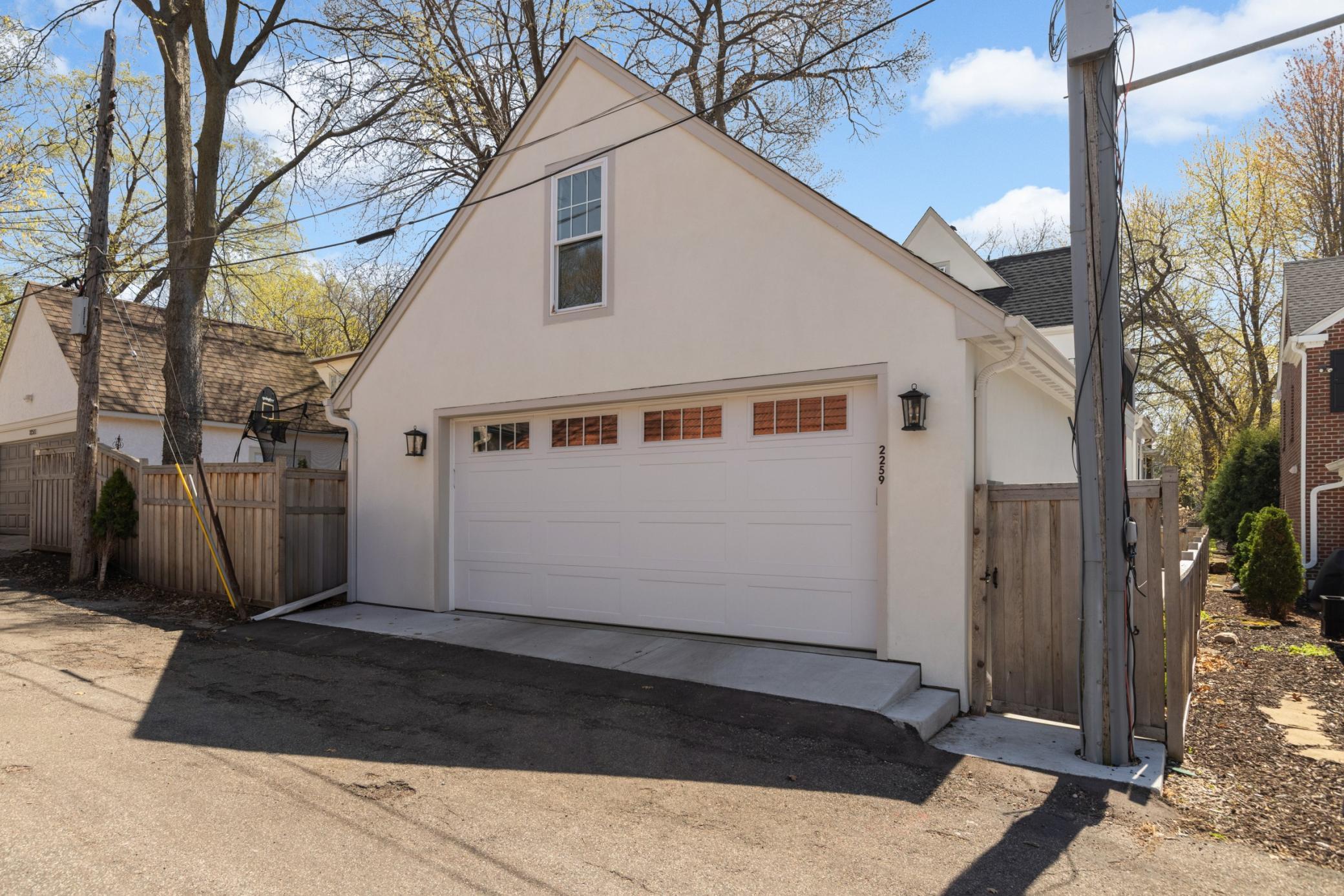 New heated and insulated oversized 2 car garage