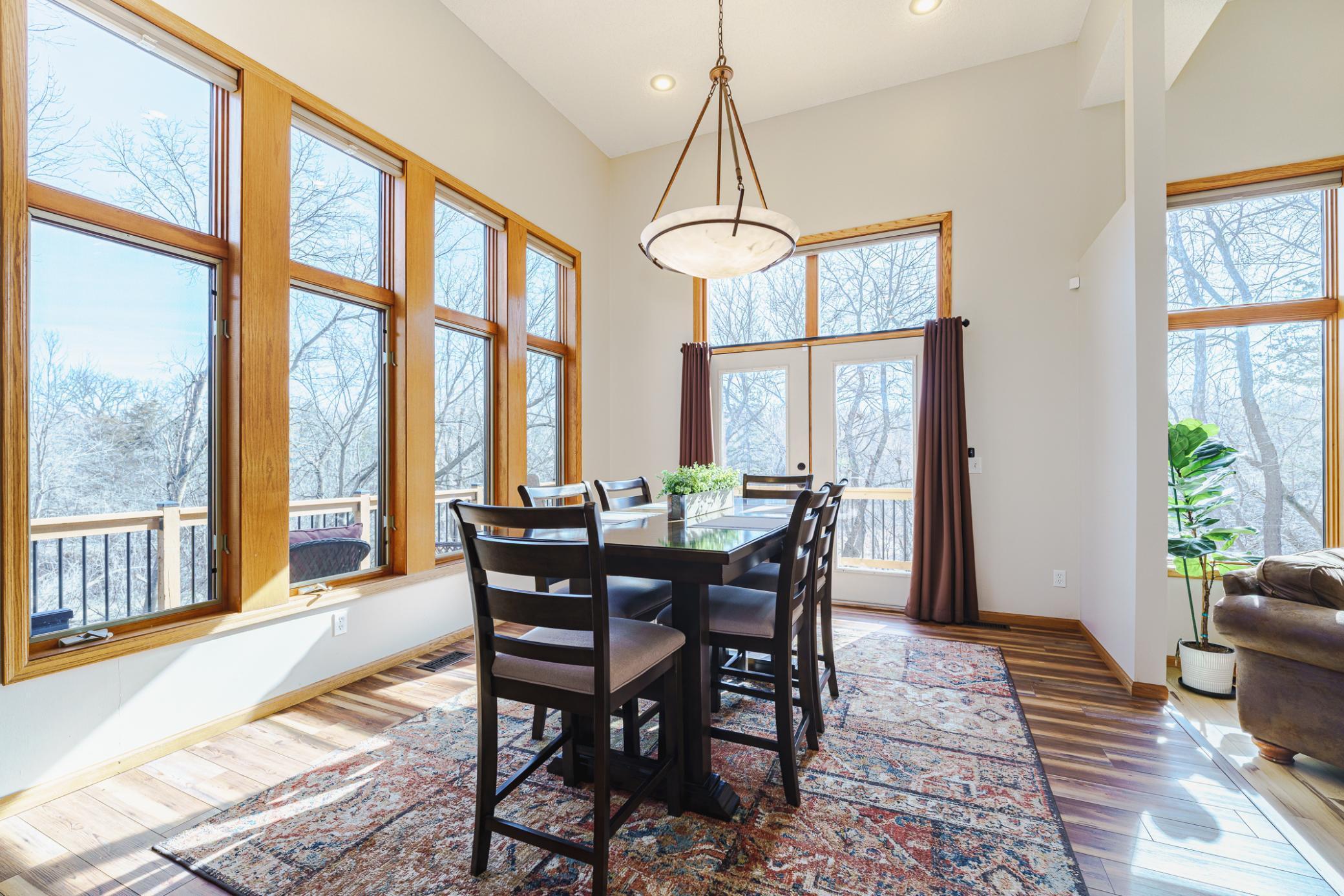 All the dining room windows have overhead transoms, bringing tons of natural light into this space!