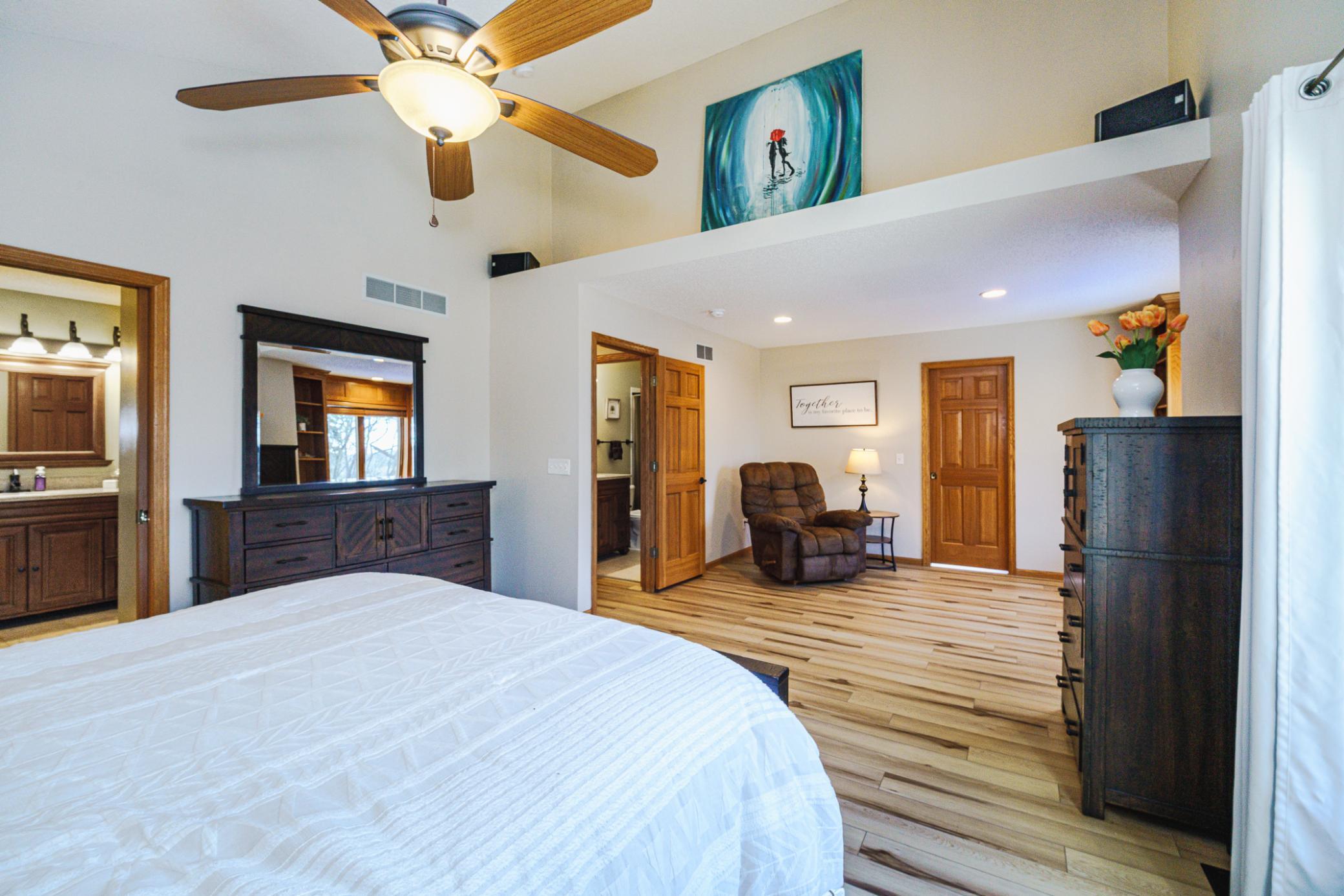 A niche near the ceiling provides space for your display pieces and to create depth and dimension in the room.