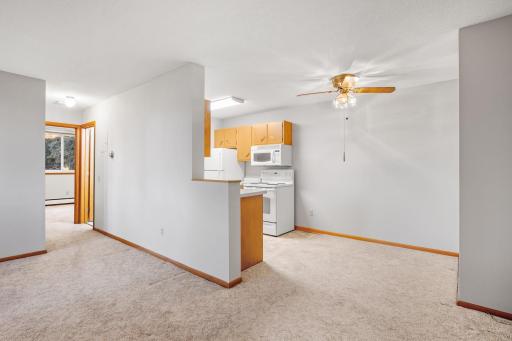 Open floor plan connecting dining and living spaces for easy living.