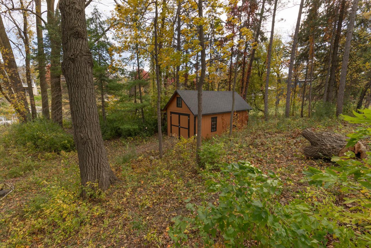 Convenient large shed for ample storage.