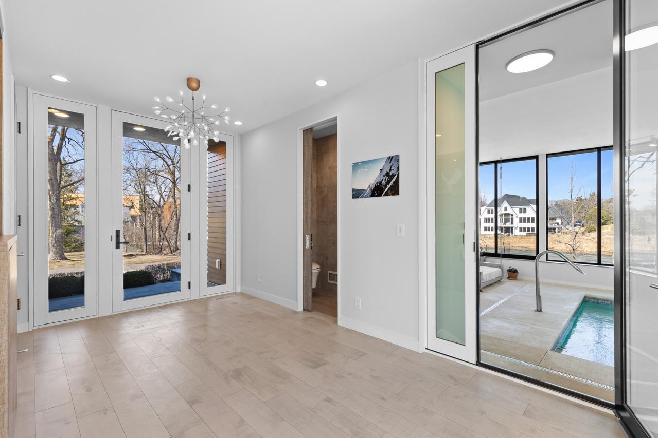 Indoor saltwater pool just steps away.