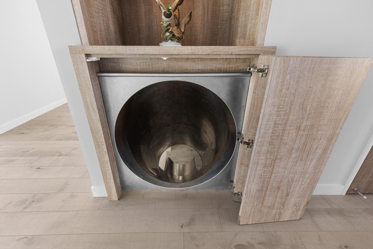 Slide that takes you from the main level to the lower level family room.