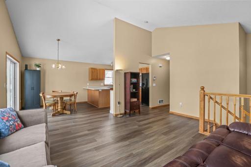 Spacious and open main level living with soaring vaulted ceilings