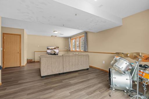 Lower level family room with storage closet